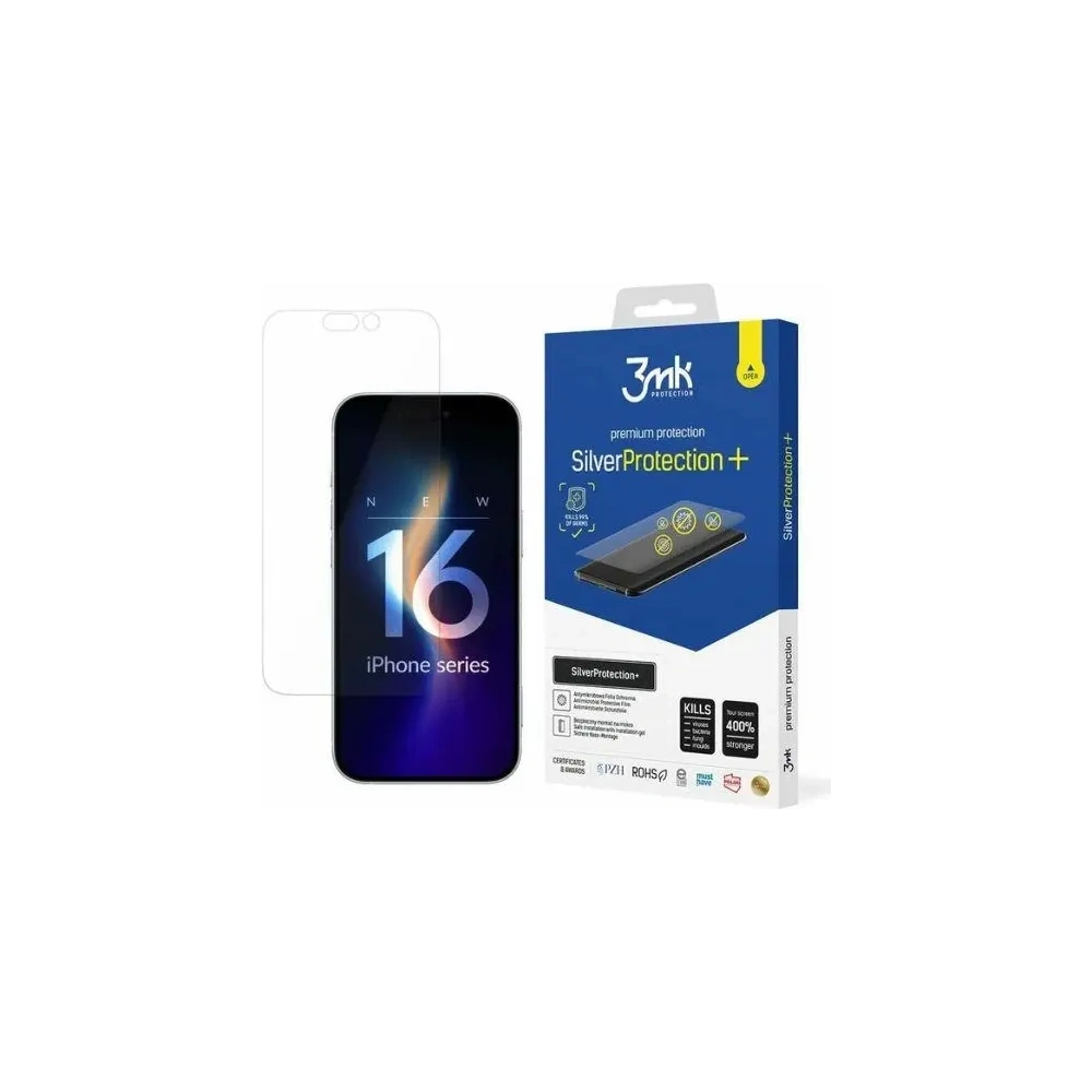 Antymikrobowa folia ochronna 3MK SilverProtect+ Apple iPhone 16 - iPhone 16 - 3MK