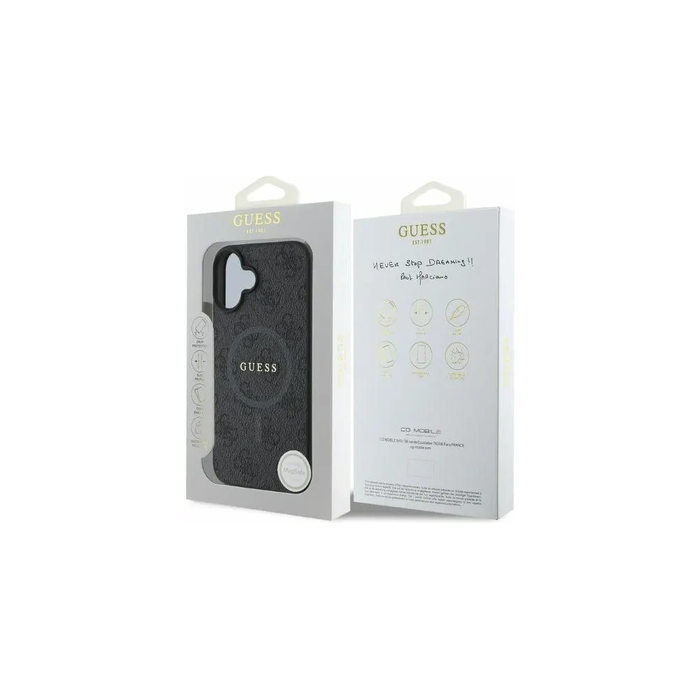 Etui Guess GUHMP16SG4GFRK Apple iPhone 16 hardcase 4G Ring Classic Logo MagSafe czarny - iPhone 16 - Guess