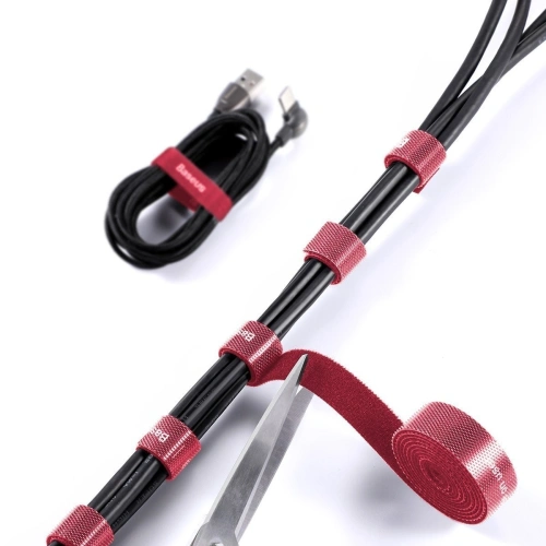 Kup Bandă cu scai, organizator de cabluri Baseus Rainbow Circle Velcro Straps 3m (roșu) - BSU909RED - {ean13} - Sklep Home Screen