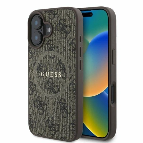 Kup Etui Guess GUHMP16SG4GFRW Apple iPhone 16 kemény tok 4G Ring Classic Logo MagSafe barna - GUE3467 - {ean13} - Sklep Home Screen