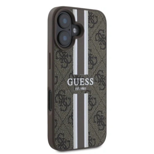 Buy Case Guess GUHMP16SP4RPSW Apple iPhone 16 hardcase 4G Printed Stripes MagSafe brown - GUE3468 - {ean13} - Home Screen Store Europe