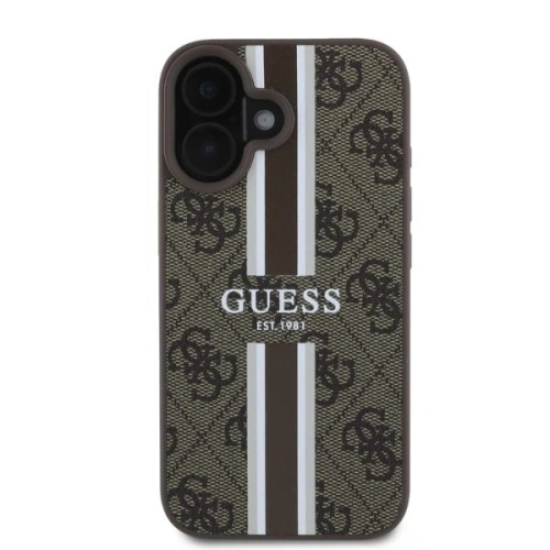 Kup Etui Guess GUHMP16SP4RPSW Apple iPhone 16 hardcase 4G Printed Stripes MagSafe brązowy - GUE3468 - {ean13} - Sklep Home Screen