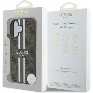 Buy Case Guess GUHMP16SP4RPSW Apple iPhone 16 hardcase 4G Printed Stripes MagSafe brown - GUE3468 - {ean13} - Home Screen Store Europe
