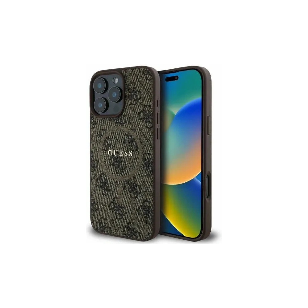 Etui Guess GUHMP16XG4GFRW Apple iPhone 16 Pro Max hardcase 4G Ring Classic Logo MagSafe brązowy - iPhone 16 Pro Max - Guess