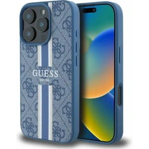Buy Case Guess GUHMP16XP4RPSB Apple iPhone 16 Pro Max hardcase 4G Printed Stripes MagSafe blue - GUE3472 - {ean13} - Home Screen Store Europe