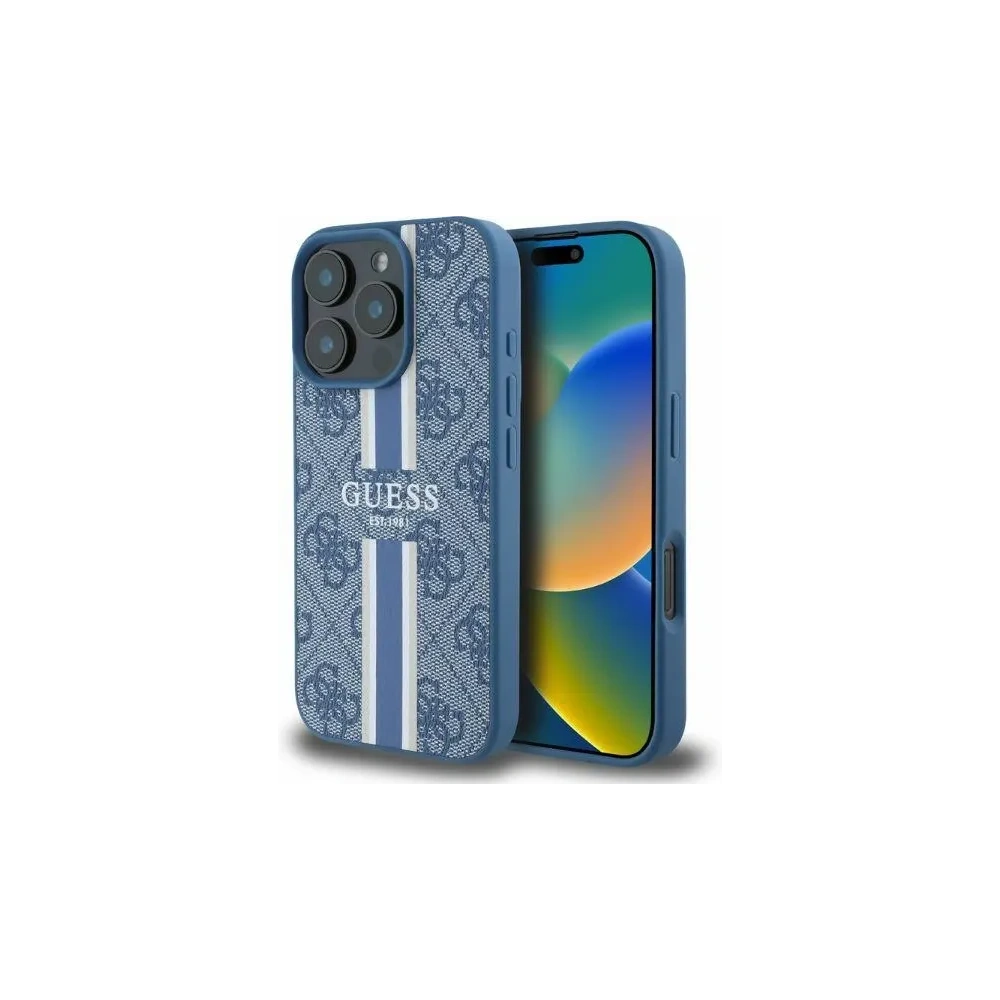 Etui Guess GUHMP16XP4RPSB Apple iPhone 16 Pro Max hardcase 4G Printed Stripes MagSafe niebieski - iPhone 16 Pro Max - Guess
