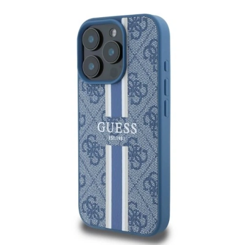 Buy Case Guess GUHMP16XP4RPSB Apple iPhone 16 Pro Max hardcase 4G Printed Stripes MagSafe blue - GUE3472 - {ean13} - Home Screen Store Europe