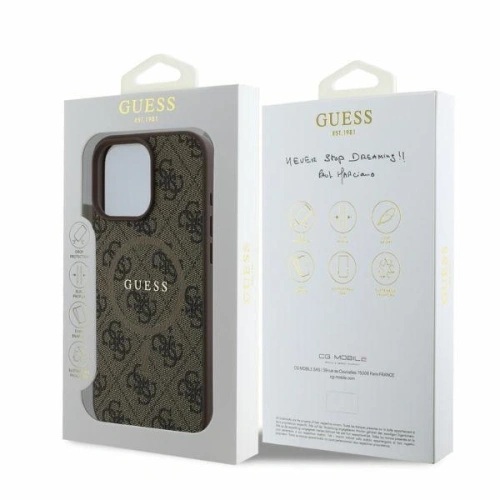 Kup Case Guess GUHMP16XG4GFRW Apple iPhone 16 Pro Max Hardcase 4G Ring Classic Logo MagSafe braun - GUE3471 - {ean13} - Sklep Home Screen