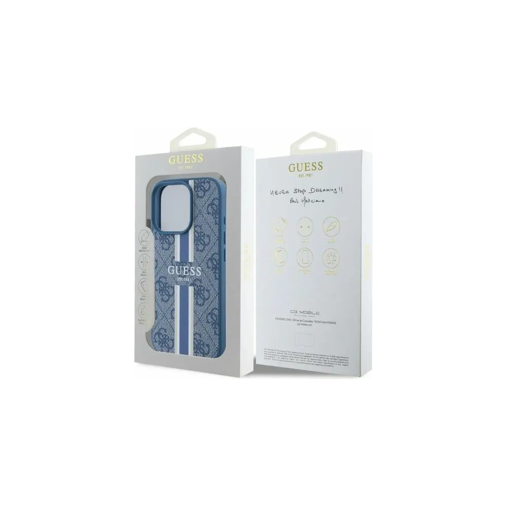 Etui Guess GUHMP16XP4RPSB Apple iPhone 16 Pro Max hardcase 4G Printed Stripes MagSafe niebieski - iPhone 16 Pro Max - Guess
