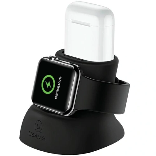 Kup Suport USAMS 2 în 1 pentru Apple Watch și AirPods negru - USA1169 - {ean13} - Sklep Home Screen