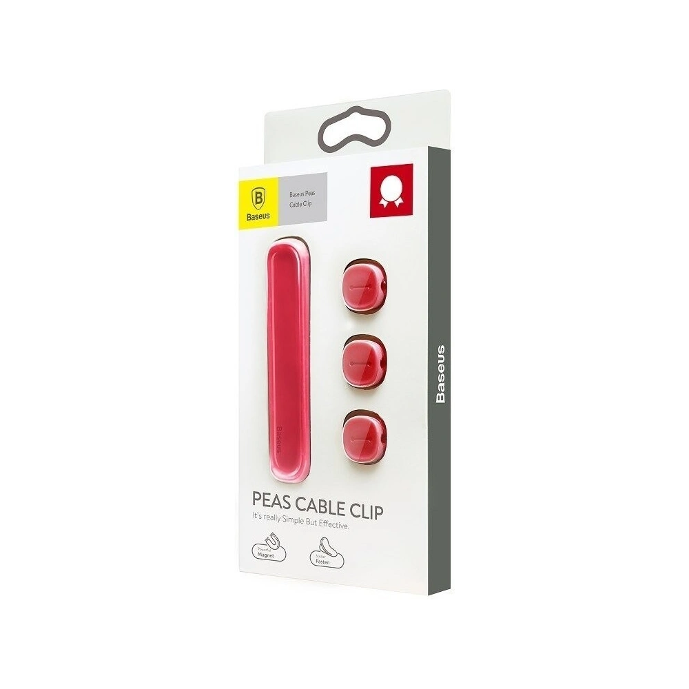 Organizer kabli Baseus Peas, magnetyczny (czerwony)