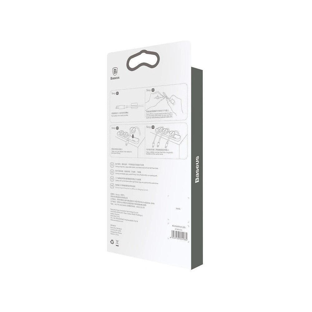 Organizer kabli Baseus Peas, magnetyczny (czerwony)