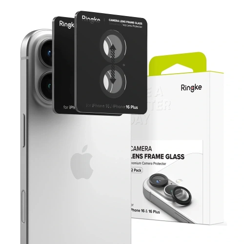 Buy Overlay Ringke Camera Frame Protector Apple iPhone 16 / 16 Plus Black [2 PACK] - RGK2024 - {ean13} - Home Screen Store Europe