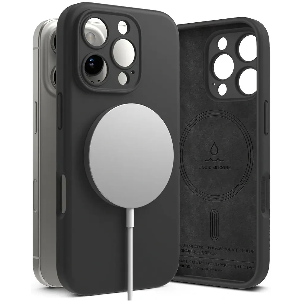 Etui Ringke Silicone Magnetic MagSafe Apple iPhone 16 Pro Black - iPhone 16 Pro - Ringke