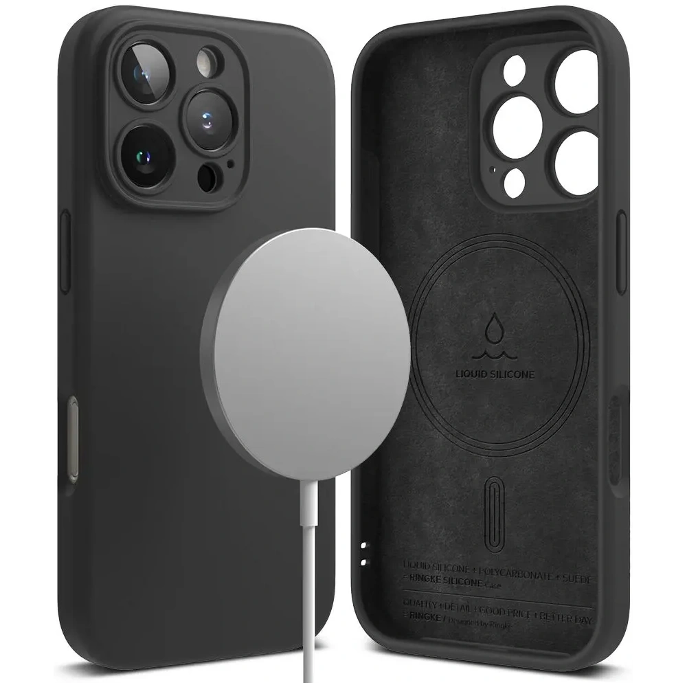 Etui Ringke Silicone Magnetic MagSafe Apple iPhone 16 Pro Black - iPhone 16 Pro - Ringke