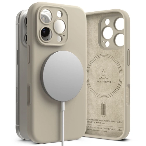 Buy Case Ringke Silicone Magnetic MagSafe Apple iPhone 16 Pro Stone - RGK2027 - {ean13} - Home Screen Store Europe
