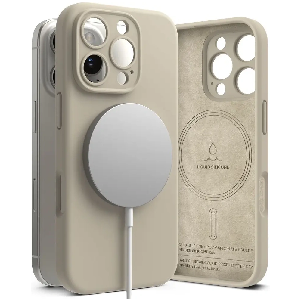 Etui Ringke Silicone Magnetic MagSafe Apple iPhone 16 Pro Stone - iPhone 16 Pro - Ringke