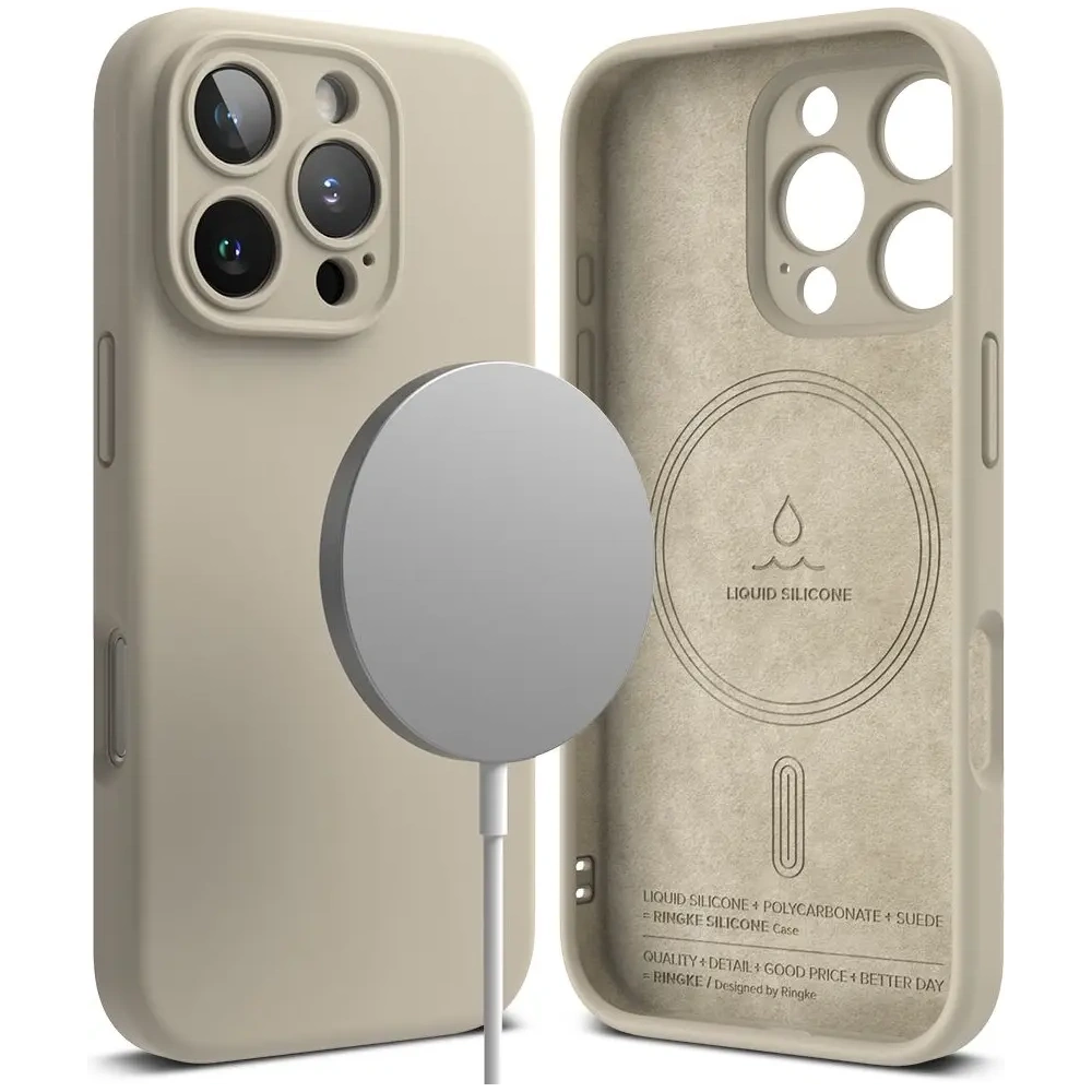 Etui Ringke Silicone Magnetic MagSafe Apple iPhone 16 Pro Stone - iPhone 16 Pro - Ringke
