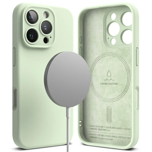 Buy Case Ringke Silicone Magnetic MagSafe Apple iPhone 16 Pro Soft Mint - RGK2029 - {ean13} - Home Screen Store Europe