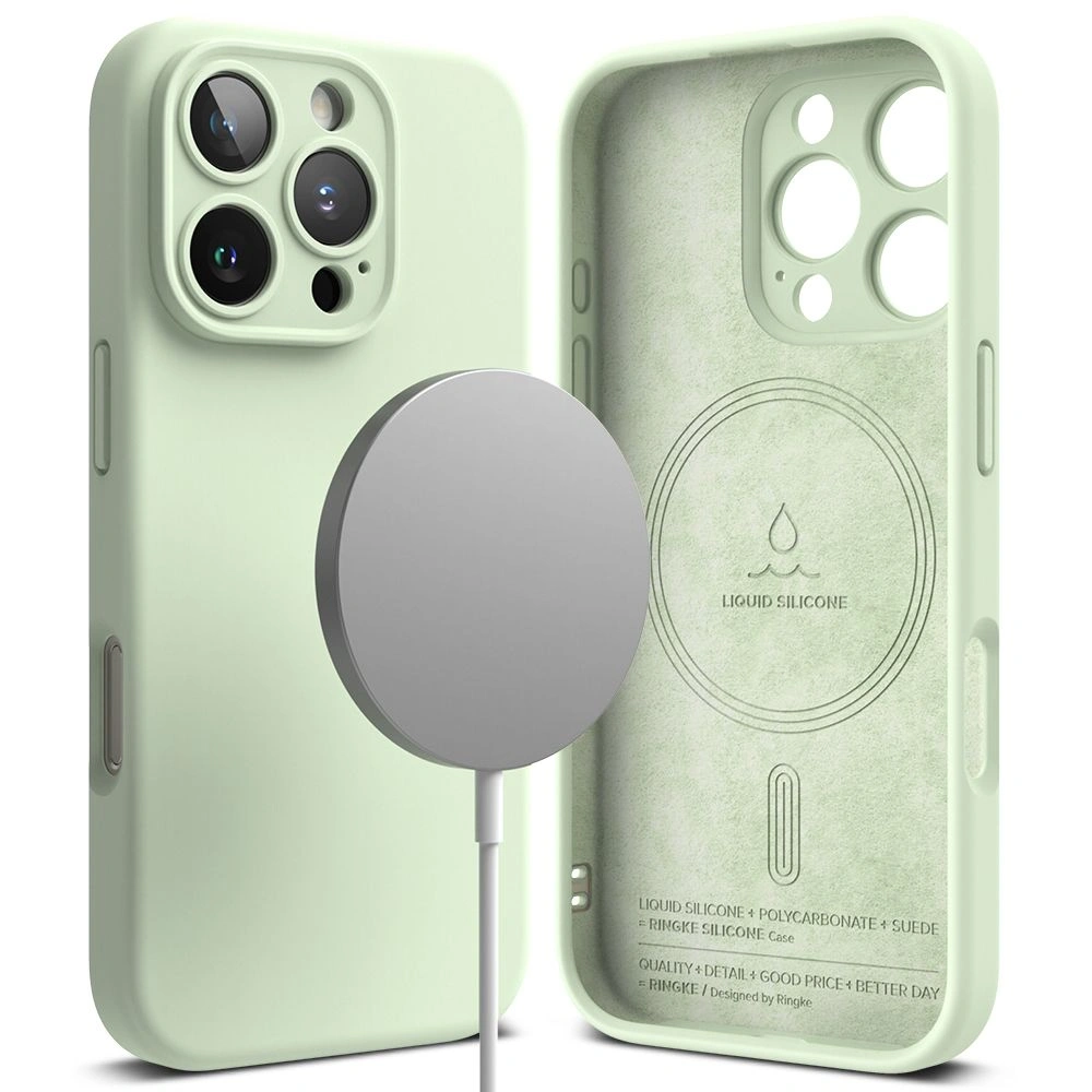 Etui Ringke Silicone Magnetic MagSafe Apple iPhone 16 Pro Soft Mint - iPhone 16 Pro - Ringke