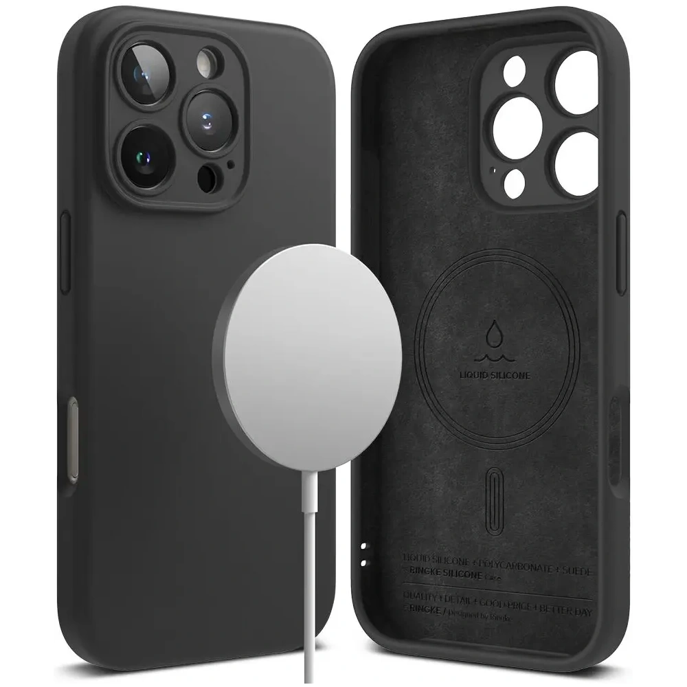 Etui Ringke Silicone Magnetic MagSafe Apple iPhone 16 Pro Max Black - iPhone 16 Pro Max - Ringke