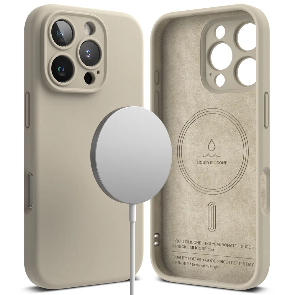 Etui Ringke Silicone Magnetic MagSafe Apple iPhone 16 Pro Max Stone - iPhone 16 Pro Max - Ringke