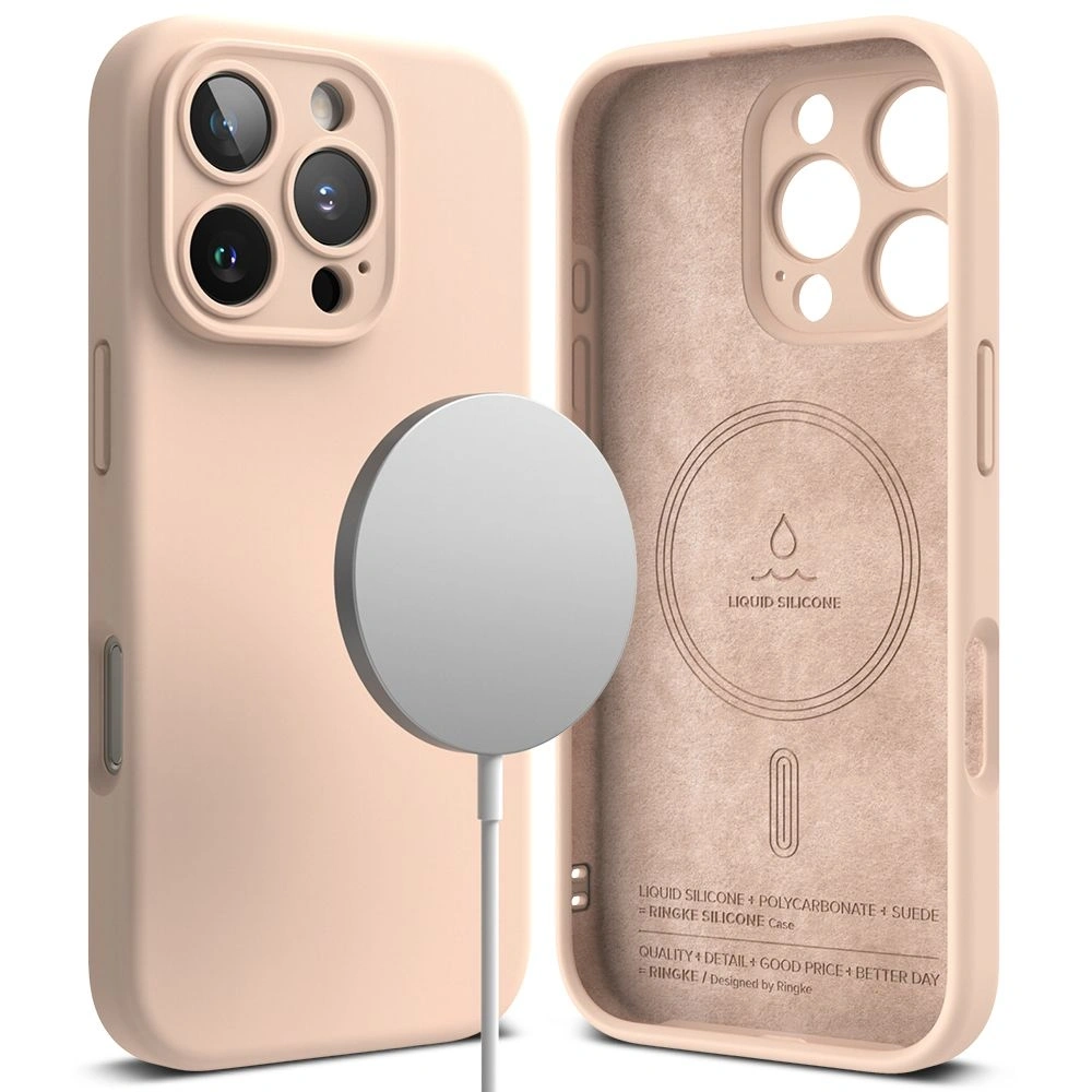 Etui Ringke Silicone Magnetic MagSafe Apple iPhone 16 Pro Max Pink Sand - iPhone 16 Pro Max - Ringke