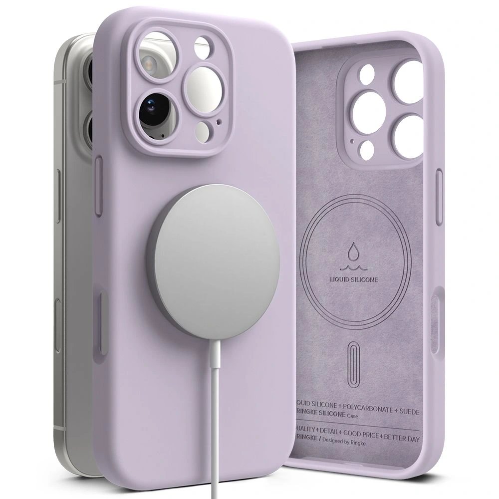 Etui Ringke Silicone Magnetic MagSafe Apple iPhone 16 Pro Max Light Purple - iPhone 16 Pro Max - Ringke