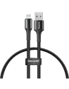 LED világítással rendelkező lightning kábel Baseus Halo 2.4A 0,25m (fekete)