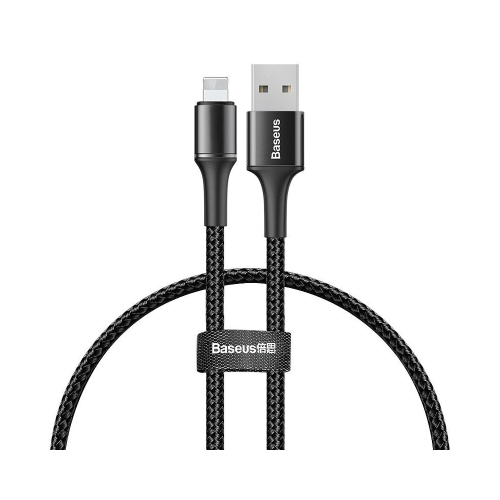 Kabel lightning z podświetleniem LED Baseus Halo 2.4A 0,25m (czarny)