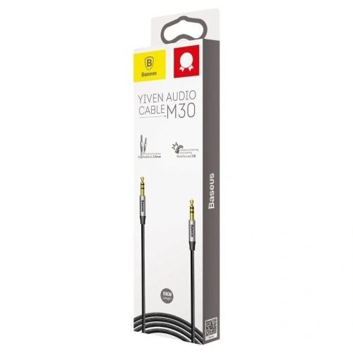 Kup Kabel audio mini jack 3,5mm AUX Baseus Yiven 1,5m (černá-stříbrná) - BSU919BLKSLV - {ean13} - Sklep Home Screen