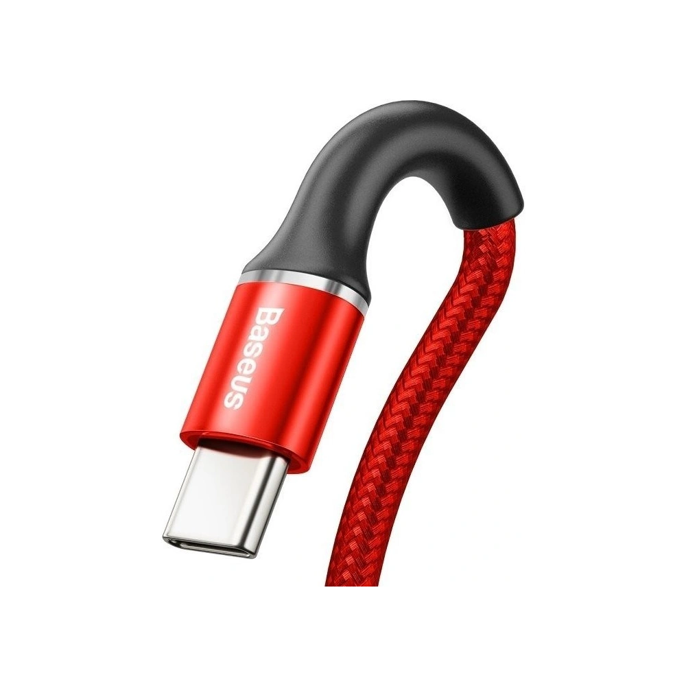 Kabel USB-C z podświetleniem LED Baseus Halo 0,25m 3A (czerwony)