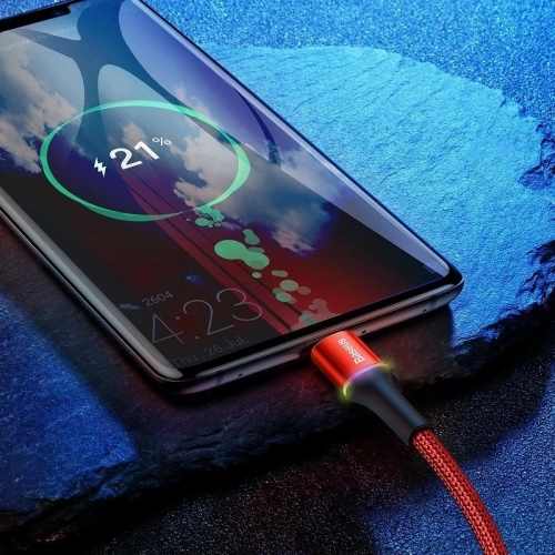 Kup USB-C kábel LED világítással Baseus Halo 0,25m 3A (piros) - BSU921RED - {ean13} - Sklep Home Screen
