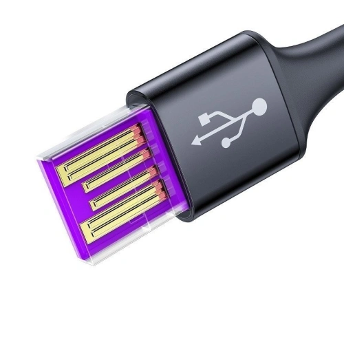Kup USB-C kábel LED világítással Baseus Halo Huawei SuperCharge-hoz, 5A, 0,5m, 40W (fekete) - BSU922BLK - {ean13} - Sklep Home Screen