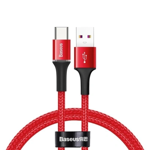 Kup Baseus USB-C-Kabel mit LED-Beleuchtung Halo zu Huawei SuperCharge, 5A, 0,5m, 40W (rot) - BSU923RED - {ean13} - Sklep Home Screen