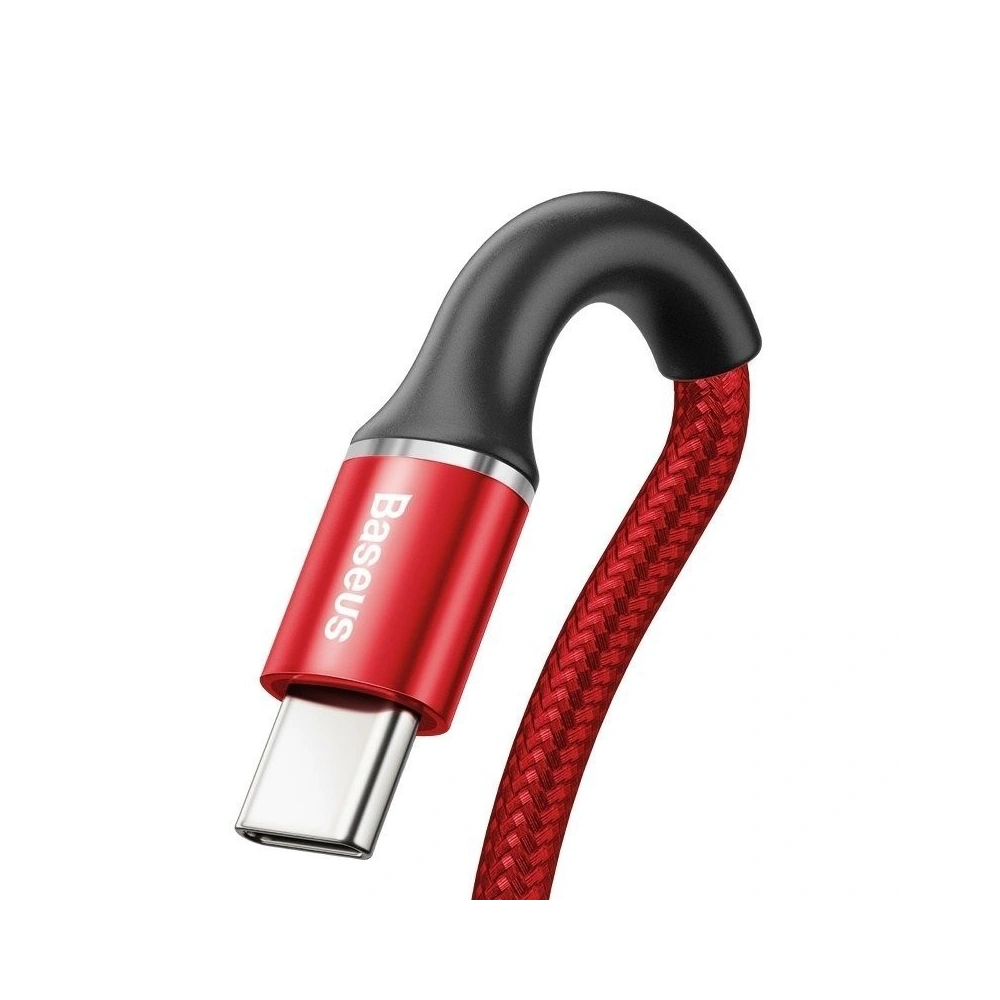 Kabel USB-C z podświetleniem LED Baseus Halo do Huawei SuperCharge, 5A, 0,5m, 40W (czerwony)