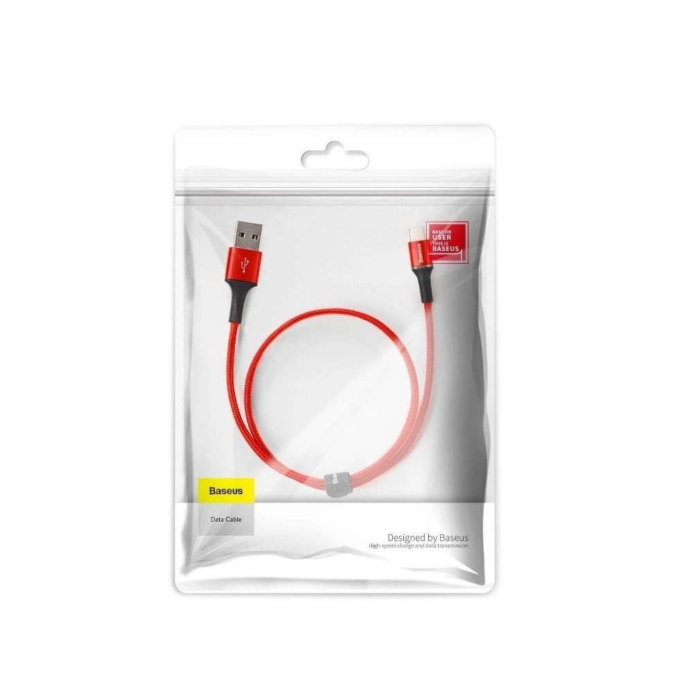 Kabel USB-C z podświetleniem LED Baseus Halo do Huawei SuperCharge, 5A, 0,5m, 40W (czerwony)