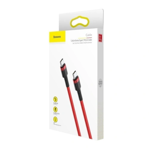 Buy Baseus Cafule PD2.0 60W flash charging USB For Type-C cable (20V 3A) 2m Red - BSU926RED - {ean13} - Home Screen Store Europe