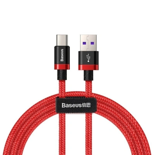 Kup USB-C kábel Baseus Lila Arany Piros, Huawei SuperCharge, 5A, 1m, 40W (piros) - BSU933RED - {ean13} - Sklep Home Screen