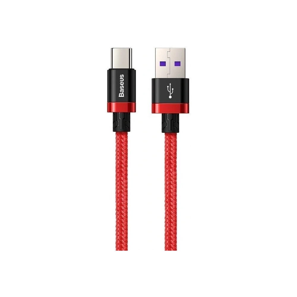 Kabel USB-C Baseus Purple Gold Red, Huawei SuperCharge, 5A, 1m, 40W (czerwony)