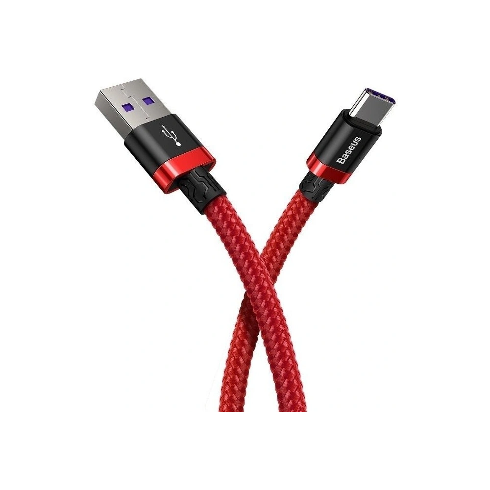 Kabel USB-C Baseus Purple Gold Red, Huawei SuperCharge, 5A, 1m, 40W (czerwony)