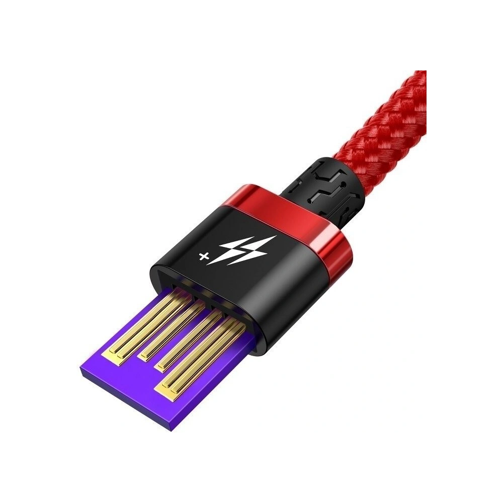 Kabel USB-C Baseus Purple Gold Red, Huawei SuperCharge, 5A, 1m, 40W (czerwony)