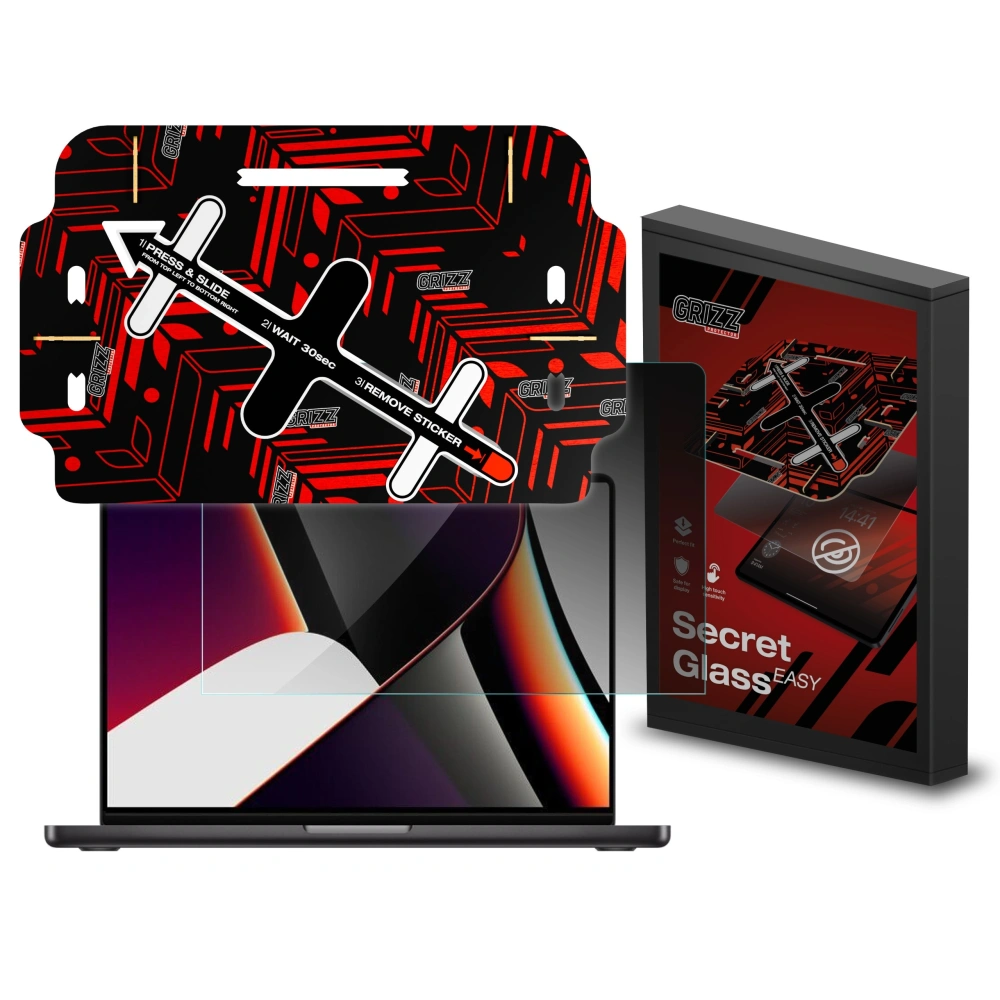 Szkło prywatyzujące GrizzGlass SecretGlass Easy do Apple MacBook Pro 16" 2021 - MacBook - GrizzGlass