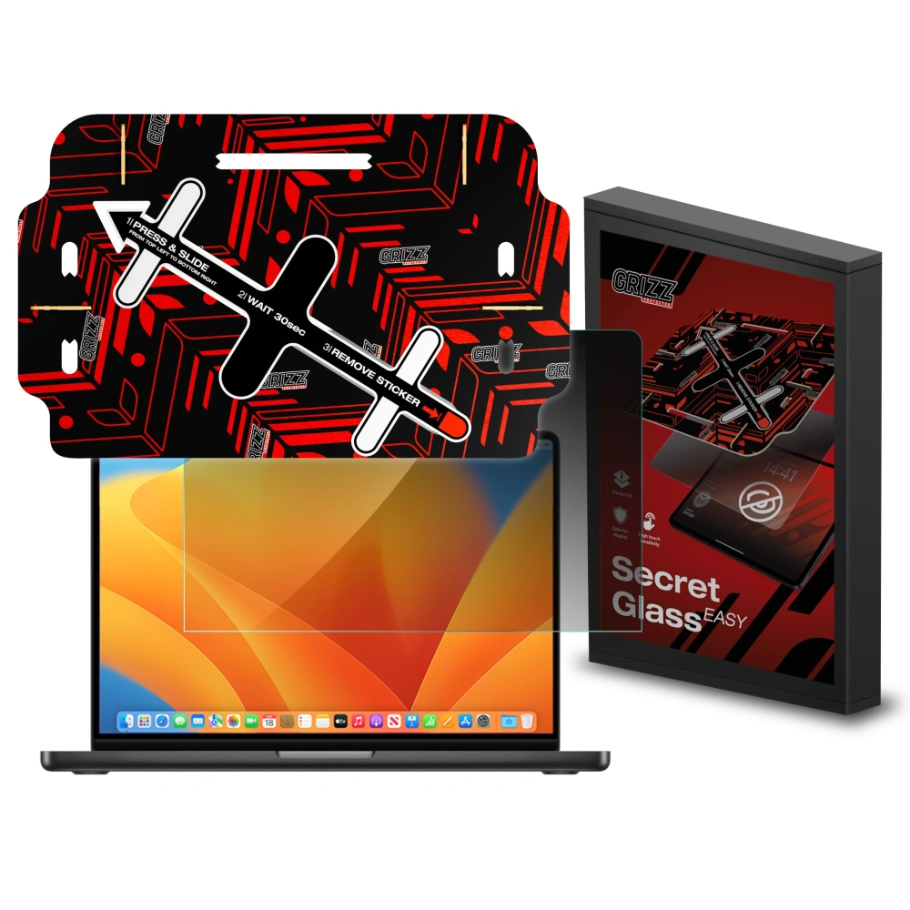 Szkło prywatyzujące GrizzGlass SecretGlass Easy do Apple MacBook Pro 16" 2023 - MacBook - GrizzGlass