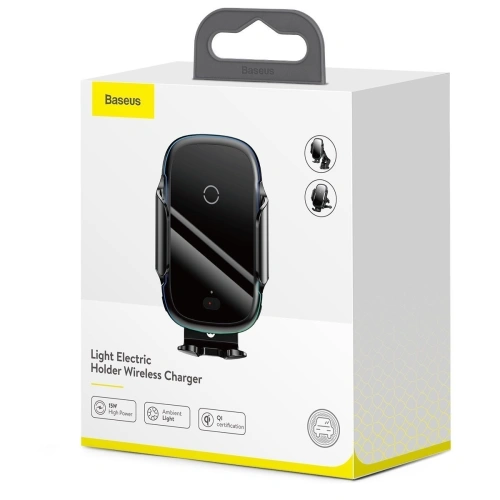 Kup Baseus Autohalterung Light Electric Holder mit induktivem Qi-Ladegerät (schwarz) - BSU940BLK - {ean13} - Sklep Home Screen