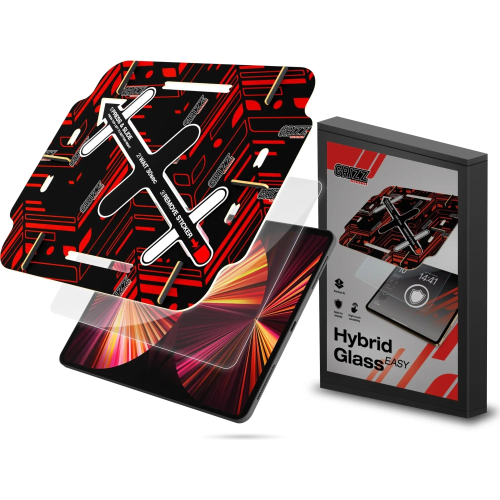 Szkło hybrydowe GrizzGlass HybridGlass Easy do Apple iPad Pro 5th 11" - iPad Pro 11" 2024 (5. generacji) - GrizzGlass