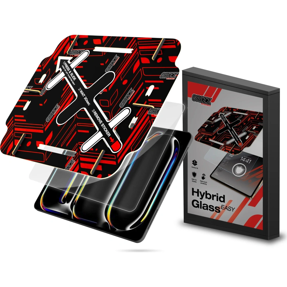 Szkło hybrydowe GrizzGlass HybridGlass Easy do Apple iPad Pro 7th 11" - iPad Pro 11" 2024 (5. generacji) - GrizzGlass