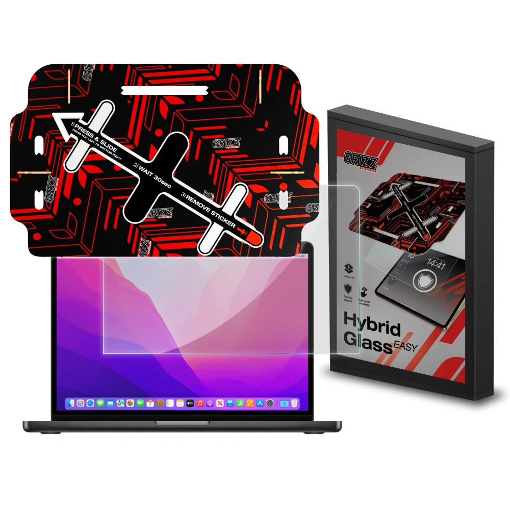 Szkło hybrydowe GrizzGlass HybridGlass Easy do Apple MacBook Pro 13" 2022 - MacBook - GrizzGlass