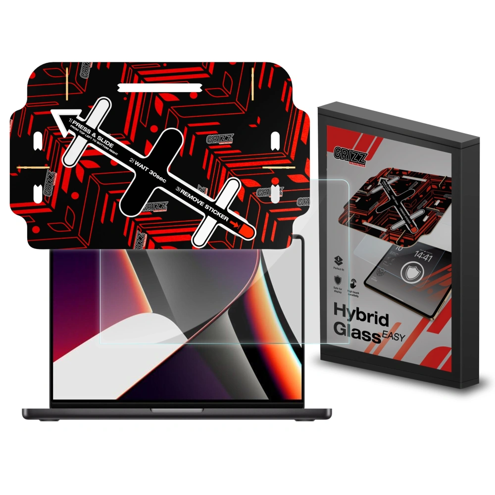 Szkło hybrydowe GrizzGlass HybridGlass Easy do Apple MacBook Pro 14" 2021 - MacBook - GrizzGlass