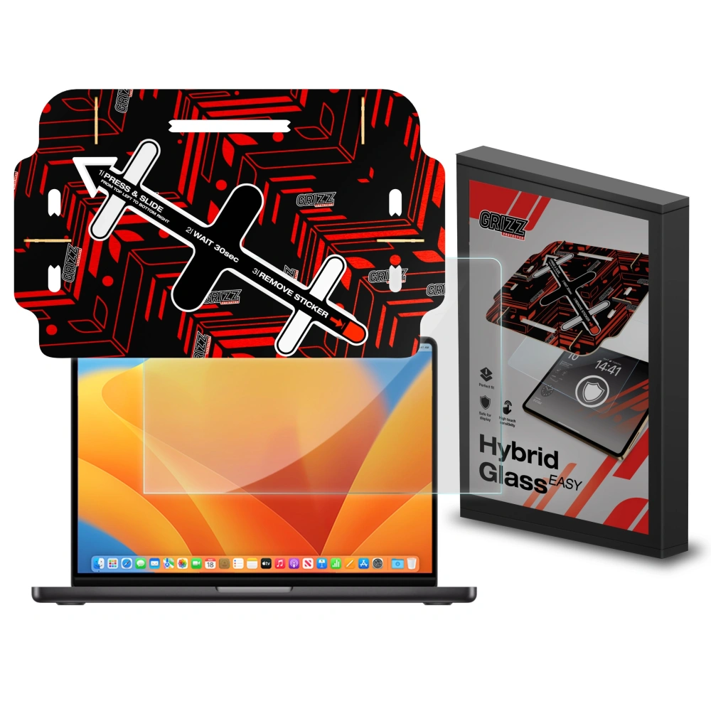 Szkło hybrydowe GrizzGlass HybridGlass Easy do Apple MacBook Pro 14" 2023 - MacBook - GrizzGlass